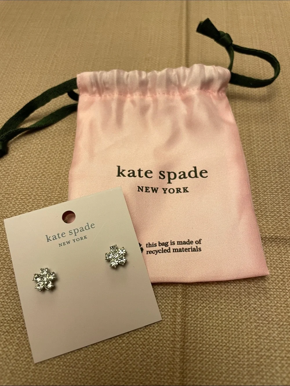 kate spade New York Silver Crystal Flower Stud Earrings - Silver